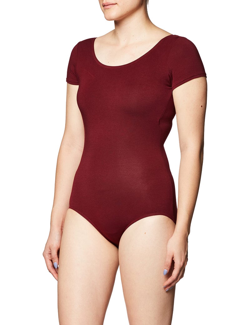 Capezio ليوتارد قصير الأكمام الكلاسيكي للنساء من كابيزيو، بورغندي، متوسط - Image 1